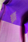 Purple Kolam Butta Silk Saree with Pink Border & 2G Gold Zari