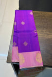 Purple Kolam Butta Silk Saree with Pink Border & 2G Gold Zari