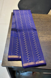 Royal Blue Pure Kanchi Silk Saree with Contrast Pink Pallu