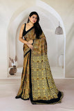 Brown & Black Modal Silk Saree with Black Border