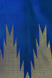 Peacock Blue Silk Saree with Temple Border & 2G Gold Zari