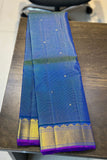 Royal Blue Vaira Oosi Silk Saree with Gold Border & 2G Zari