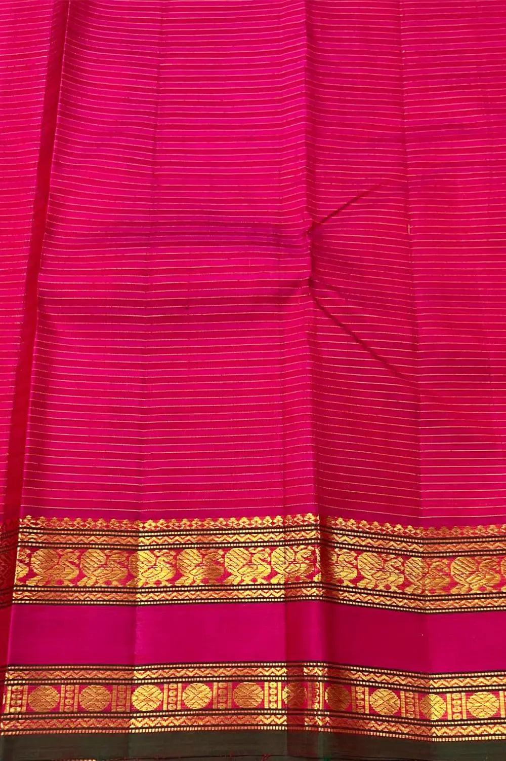 Vintage Vairaoosi Kanchipuram Silk Saree in Brown and Pink with 2G Gold Zari