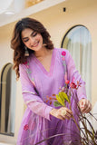 Lavender Mul Chanderi Suit with Delicate Patchwork and Handwork
