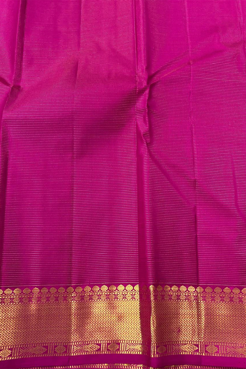 Pink-Orange Vaira Oosi Silk Saree with Korvai Border & 2G Zari
