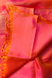 Orange Double-Shaded Kanchipuram Silk Saree with Parrot Design Weave and 3G Gold Zari