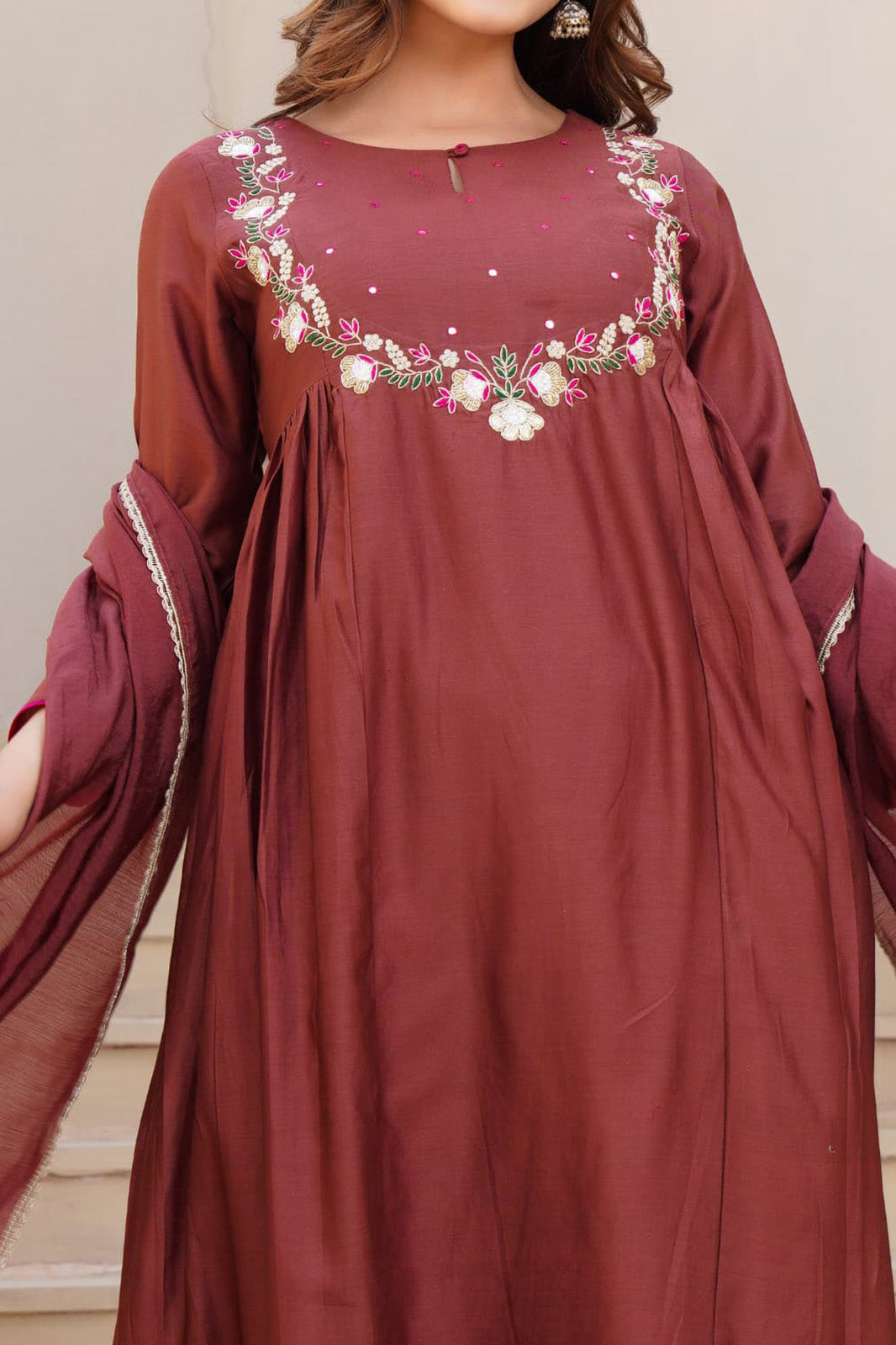 Anarkali Suit — Mul Chanderi Set