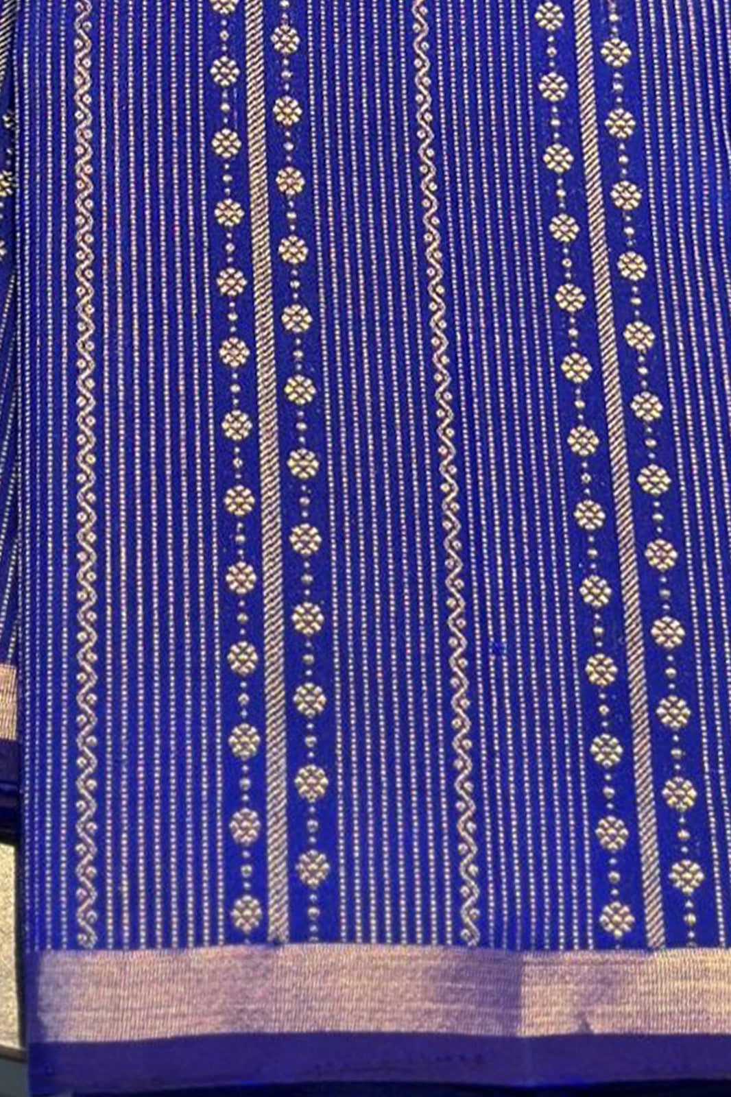 Royal Blue Pure Kanchi Silk Saree with Contrast Pink Pallu